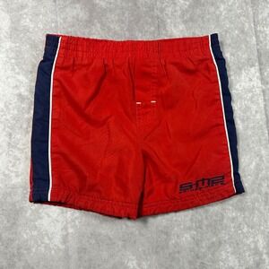 VTG 2004 Spider-Man 2 Swim Trunks Kids Boys Shorts S Marvel Movie‎ Red Navy Y2K